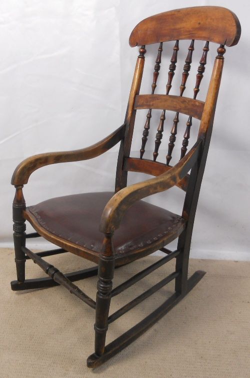 Victorian Birch Spindleback Rocking Armchair