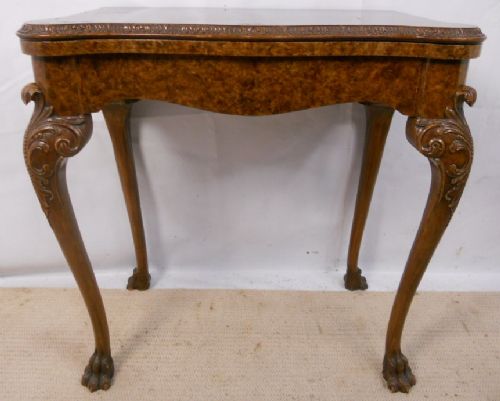 Burr Walnut Fold-over Card Table
