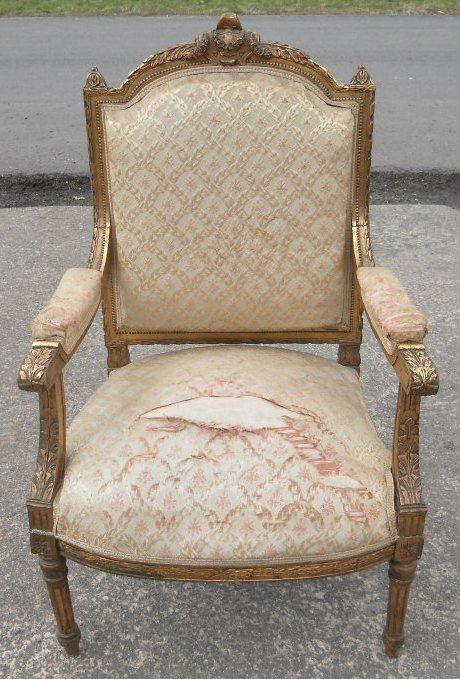 Gilt Wood Salon Armchair