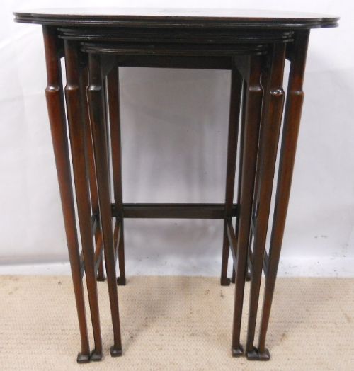 Edwardian Inlaid Mahogany Nest of Three Coffee Tables
