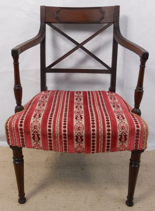 Georgian Mahogany Carver Armchair