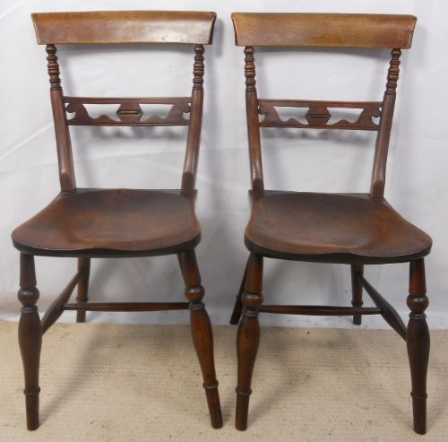 Pair Elm Windsor Kitchen Chairs