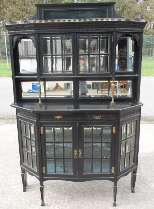 fig 1. Aesthetic Movement Ebonized Chiffonier Display Cabinet
