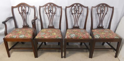 Set of Four Georgian Mahogany Dining Chairs