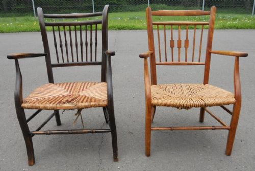 Two Arts & Craft Period Spindleback Armchairs