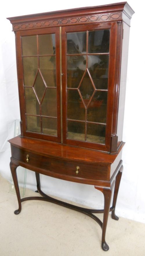 fig 1. Edwardian Mahogany Bookcase Display Cabinet