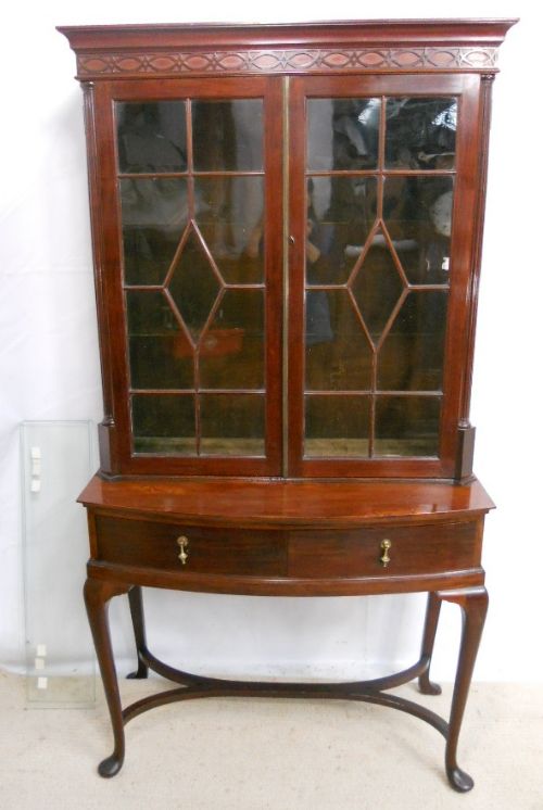 Edwardian Mahogany Bookcase Display Cabinet