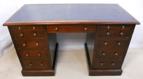 Victorian Mahogany Pedestal Writing Desk