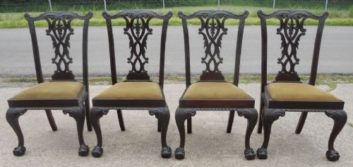 Set of Four Chippendale Style Mahogany Dining Chairs