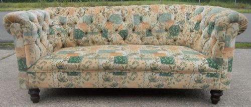 Victorian Three Seater Upholstered Chesterfield Settee