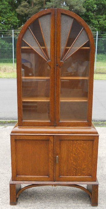 Deco Oak Bookcase Cabinet