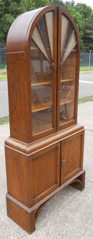 fig 1. Deco Oak Bookcase Cabinet