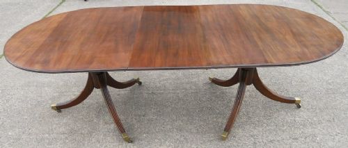 Georgian Style Mahogany Twin Pillar Extending Dining Table to Seat Ten