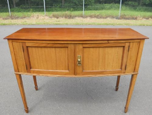 Edwardian Bowfront Light Mahogany Cupboard Sideboard