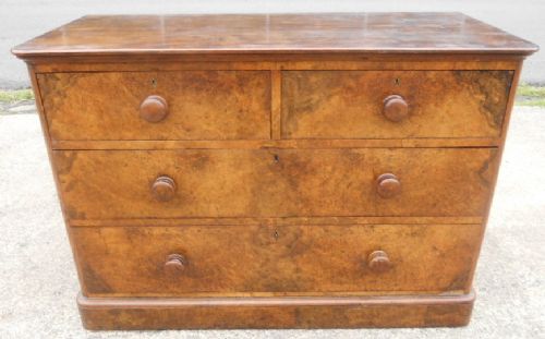 Victorian Burr Walnut Chest of Drawers