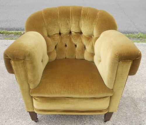 Edwardian Upholstered Tub Fireside Armchair