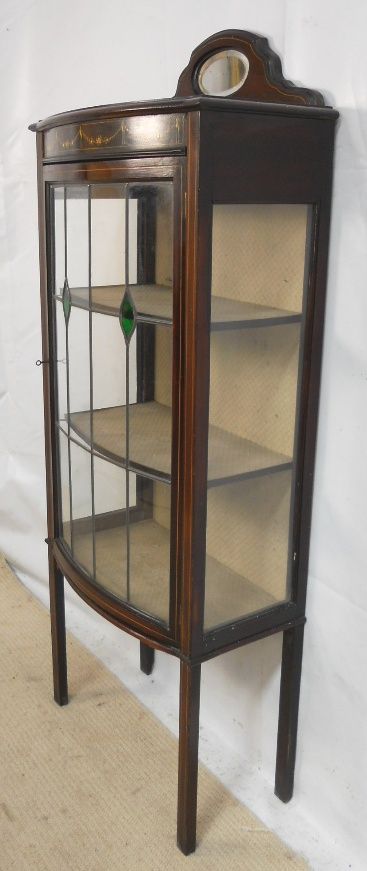 fig 1. Edwardian Inlaid Mahogany Bowfront China Display Cabinet