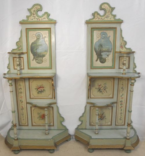 Pair Italian Painted Side Stands