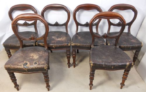 Set of Six Victorian Mahogany Dining Chairs
