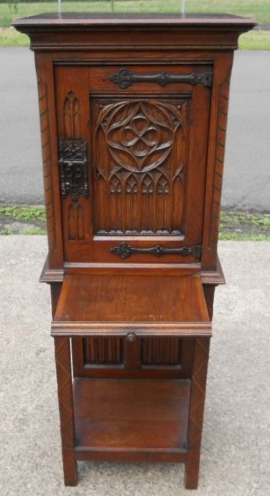 fig 1. Narrow Carved Cupboard on Stand