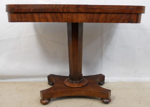 Victorian Mahogany Foldover Pedestal Card Table