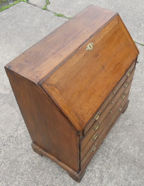 GEORGIAN OAK WRITING BUREAU - ADDITIONAL PHOTO 2