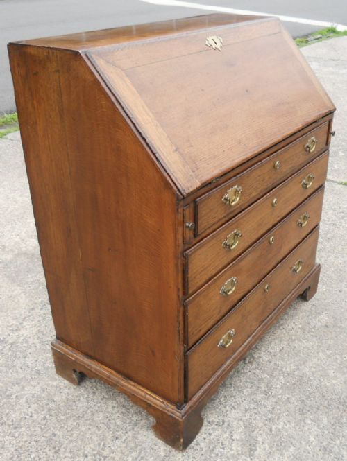 GEORGIAN OAK WRITING BUREAU - ADDITIONAL PHOTO 3
