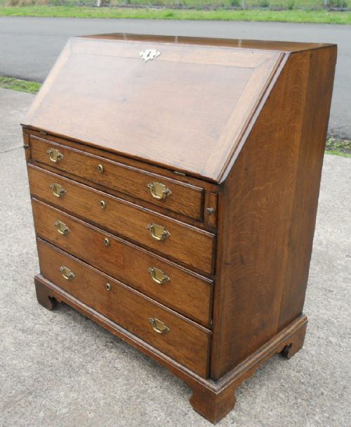 GEORGIAN OAK WRITING BUREAU - ADDITIONAL PHOTO 4