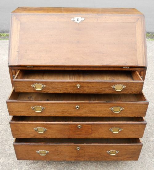 GEORGIAN OAK WRITING BUREAU - ADDITIONAL PHOTO 5