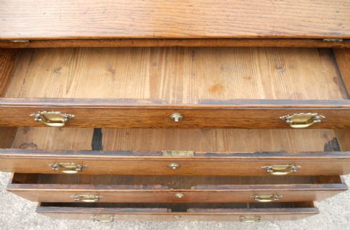 GEORGIAN OAK WRITING BUREAU - ADDITIONAL PHOTO 6