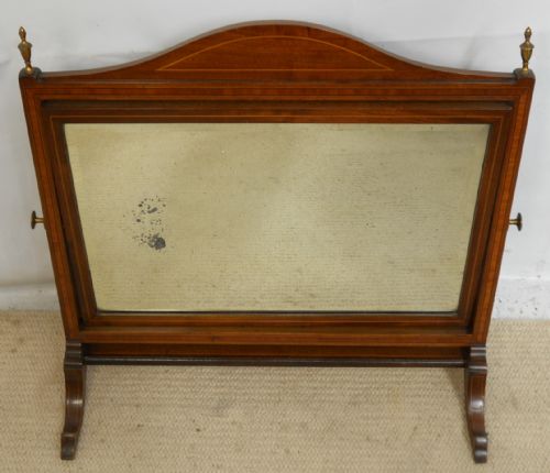 Edwardian Inlaid Mahogany Swing Toilet Mirror