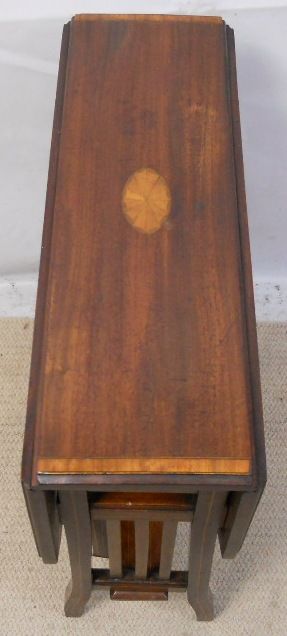 Small Edwardian Inlaid Mahogany Dropleaf Coffee Table