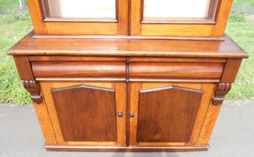VICTORIAN OAK BOOKCASE CABINET - ADDITIONAL PHOTO 5