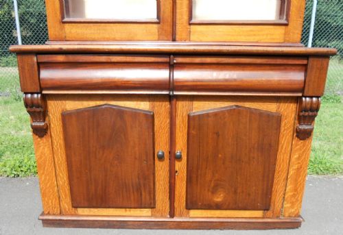VICTORIAN OAK BOOKCASE CABINET - ADDITIONAL PHOTO 6