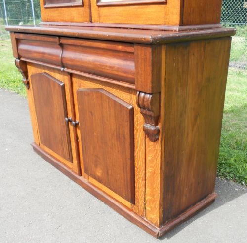 VICTORIAN OAK BOOKCASE CABINET - ADDITIONAL PHOTO 8