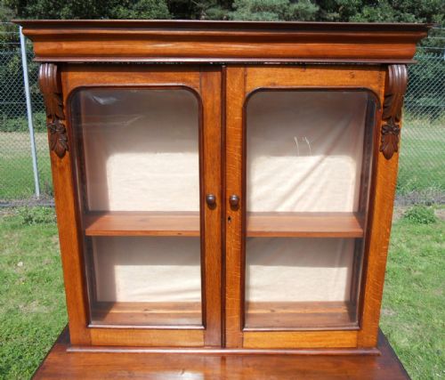 VICTORIAN OAK BOOKCASE CABINET - ADDITIONAL PHOTO 9
