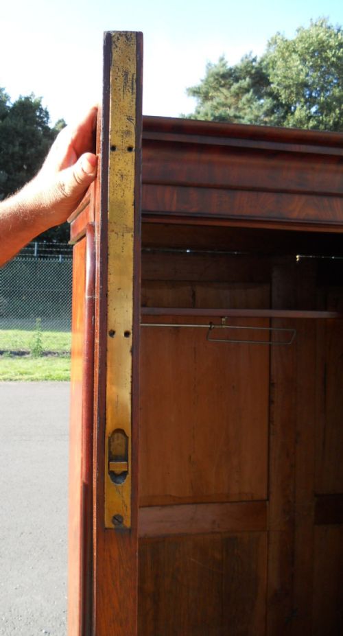 VICTORIAN MAHOGANY TWO DOOR HANGING WARDROBE - ADDITIONAL PHOTO 6
