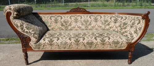 Victorian Mahogany Framed Upholstered Couch Settee