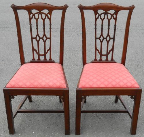 Pair Chippendale Style Mahogany Dining Chairs