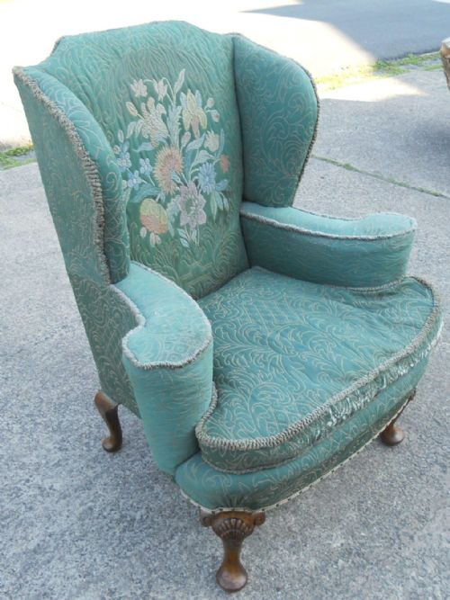 WINGBACK UPHOLSTERED FIRESIDE ARMCHAIR - ADDITIONAL PHOTO 1