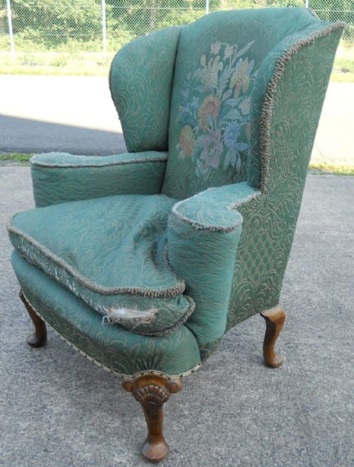 WINGBACK UPHOLSTERED FIRESIDE ARMCHAIR - ADDITIONAL PHOTO 7