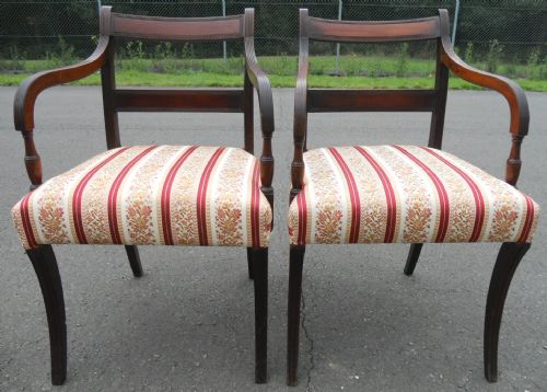 Pair Georgian Mahogany Carver Armchairs