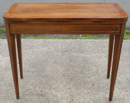 GEORGIAN INLAID MAHOGANY FOLDOVER CARD TABLE - ADDITIONAL PHOTO 1