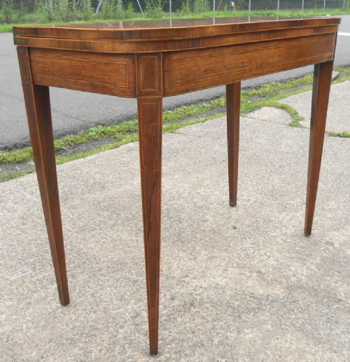 GEORGIAN INLAID MAHOGANY FOLDOVER CARD TABLE - ADDITIONAL PHOTO 2