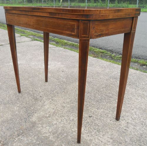 GEORGIAN INLAID MAHOGANY FOLDOVER CARD TABLE - ADDITIONAL PHOTO 3