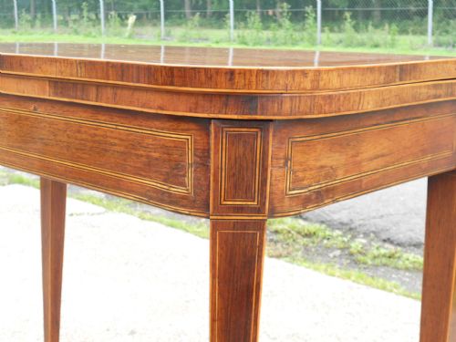 GEORGIAN INLAID MAHOGANY FOLDOVER CARD TABLE - ADDITIONAL PHOTO 4
