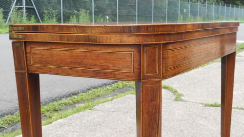 GEORGIAN INLAID MAHOGANY FOLDOVER CARD TABLE - ADDITIONAL PHOTO 6