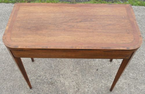 GEORGIAN INLAID MAHOGANY FOLDOVER CARD TABLE - ADDITIONAL PHOTO 7