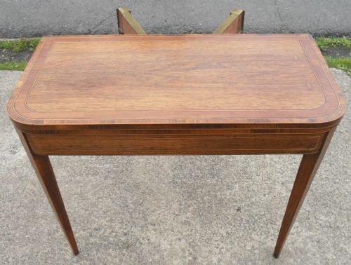 GEORGIAN INLAID MAHOGANY FOLDOVER CARD TABLE - ADDITIONAL PHOTO 9