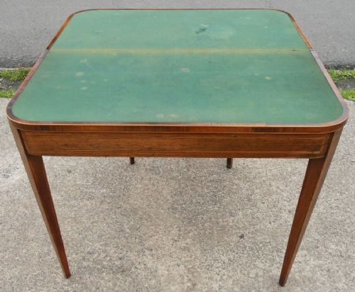 GEORGIAN INLAID MAHOGANY FOLDOVER CARD TABLE - ADDITIONAL PHOTO 10